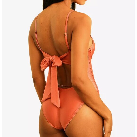 Dippin' Daisy's Saltwater Thigh High Swim One Piece Dusty Rose Size S | NWOT - Picture 2 of 4